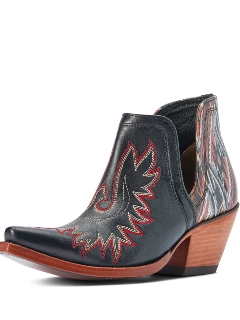 NIB, ARIAT, Women's Dixon Chimayo Cash Black.  Western Cutout Ankle Bootie